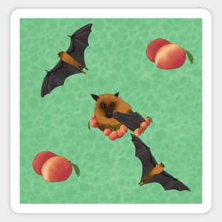 Fruit Bats and Mangoes Green Sticker